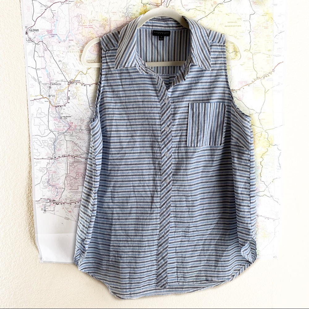Lame Bryant Button Up Tank Top Striped Size 16